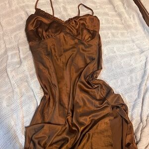 Brown slip dress